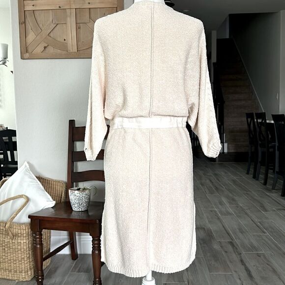 Free People Soul Sister Long Cardigan Cotton Neutral Earthy Boho Safari Beachy S - Picture 7 of 9
